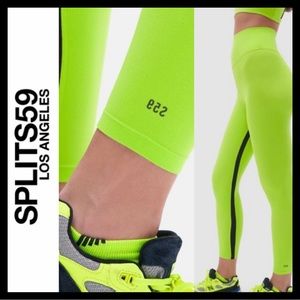 Splits59 Liya Airweight High Waist Legging in Neon Lime - XS - Factory Sealed